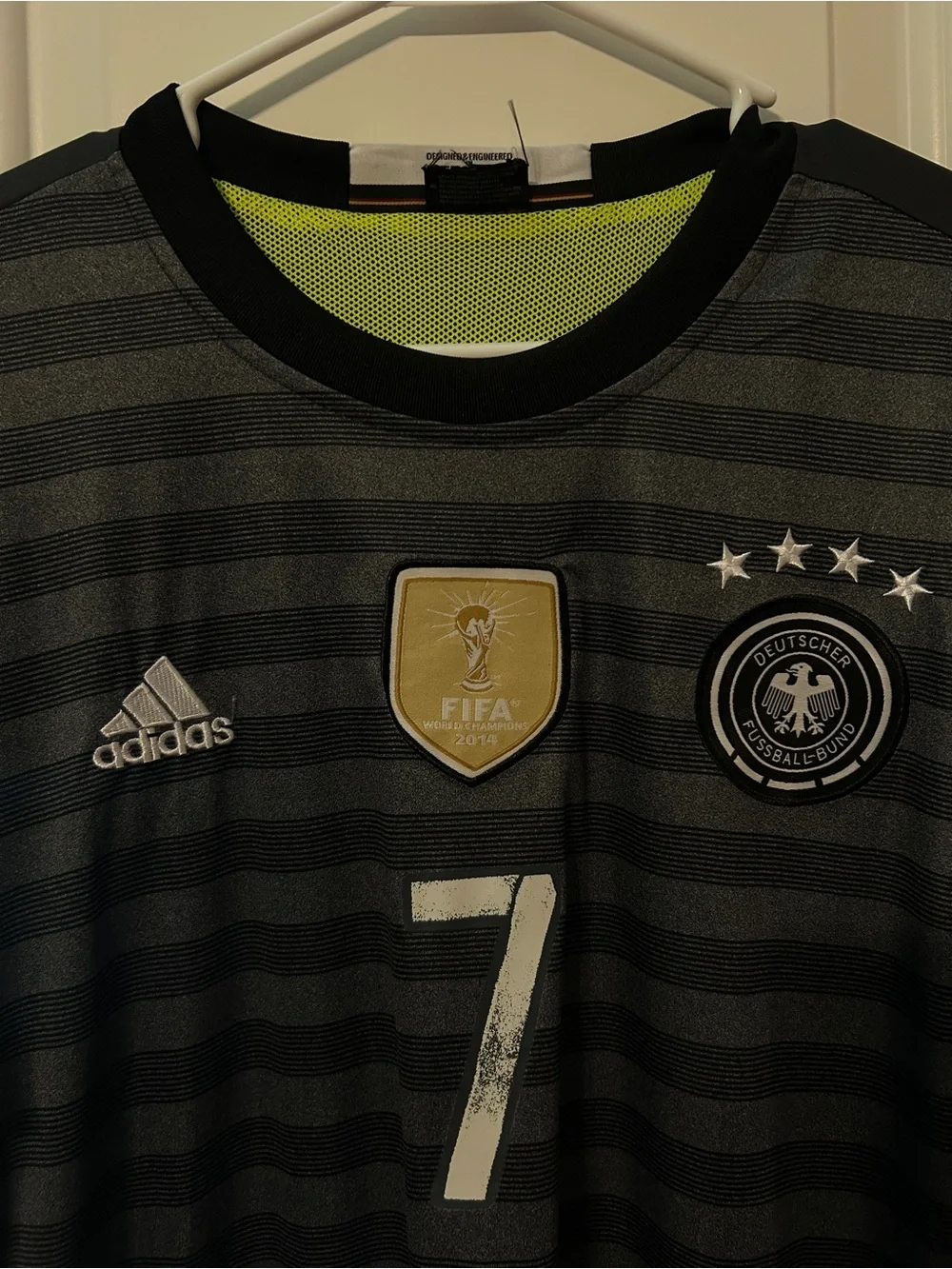 adidas Men’s Germany #7 Football Jersey - Black with Olive Accents